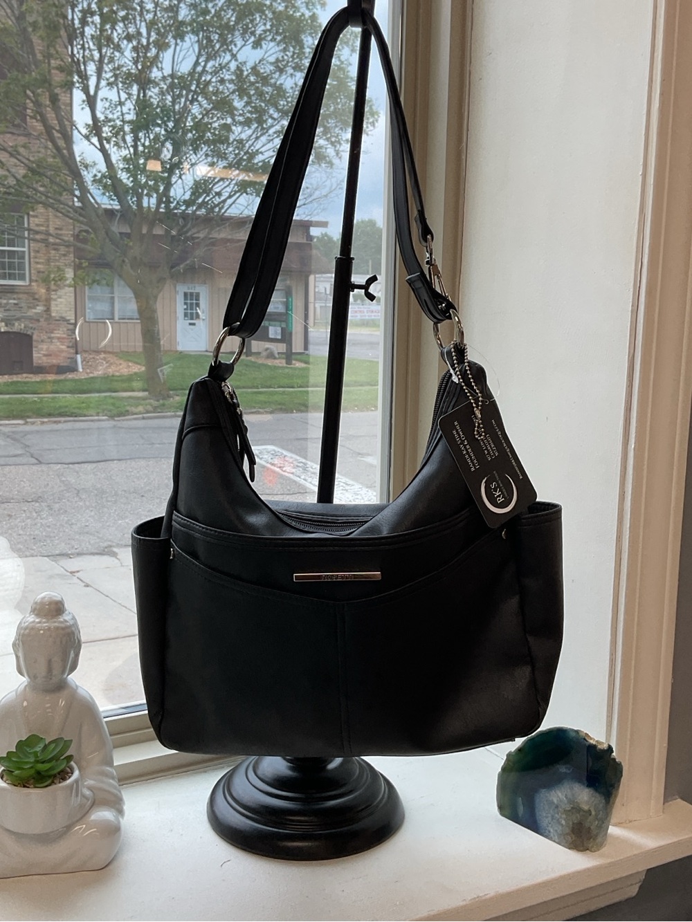 Rosetti Black Shoulder Bag with Exterior Pockets
